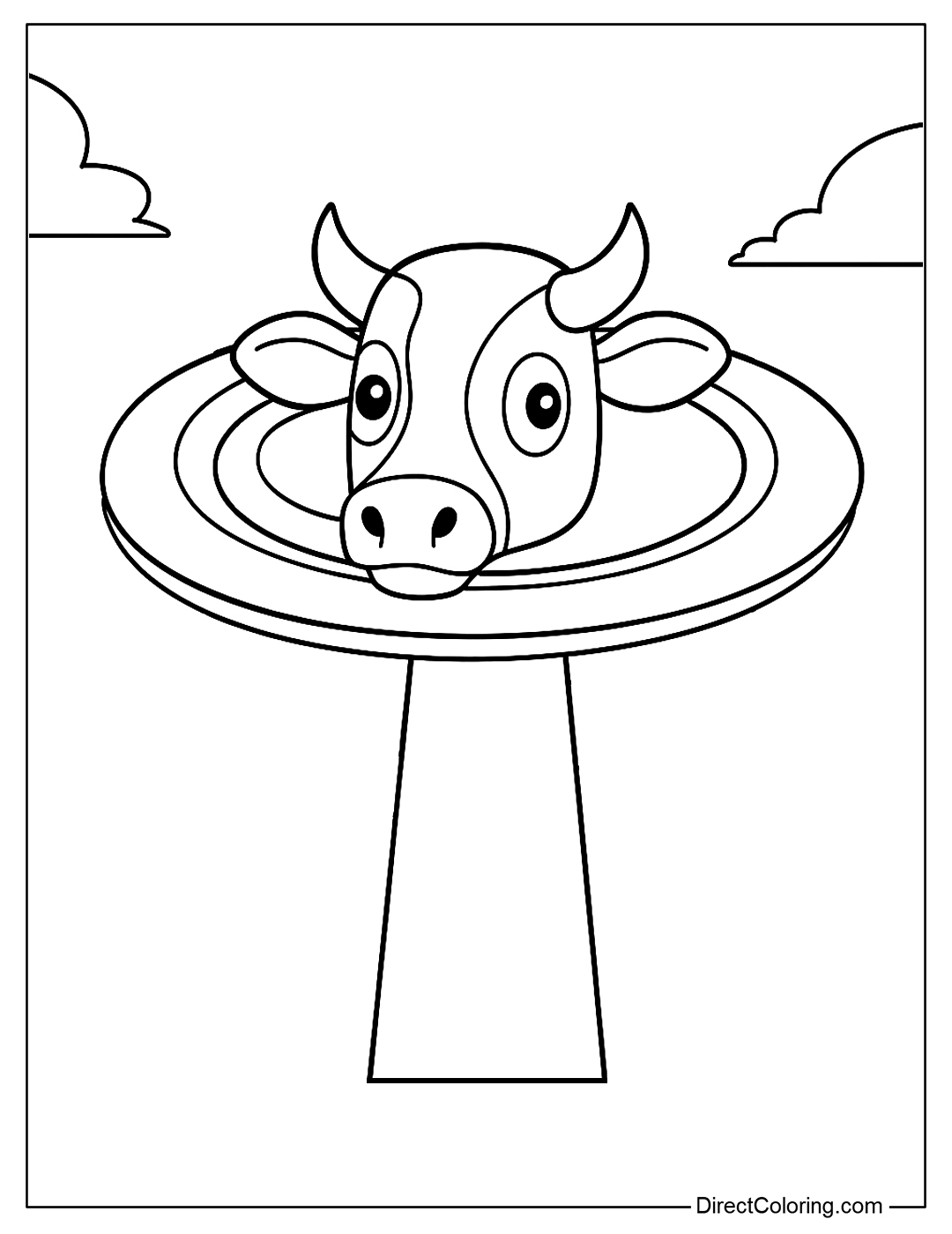 Sprunki Italian Brainrot La Vaca Saturno Saturnita Coloring Page